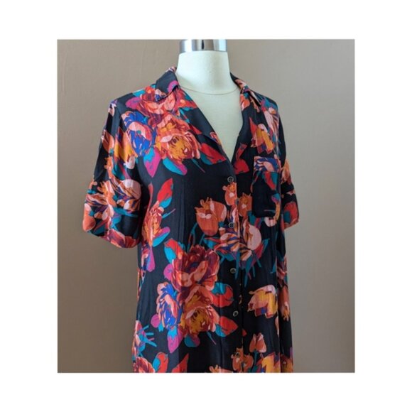 Anthropologie Maeve Floral Buttondown Shirt-Dress - Size Large - Picture 8 of 8